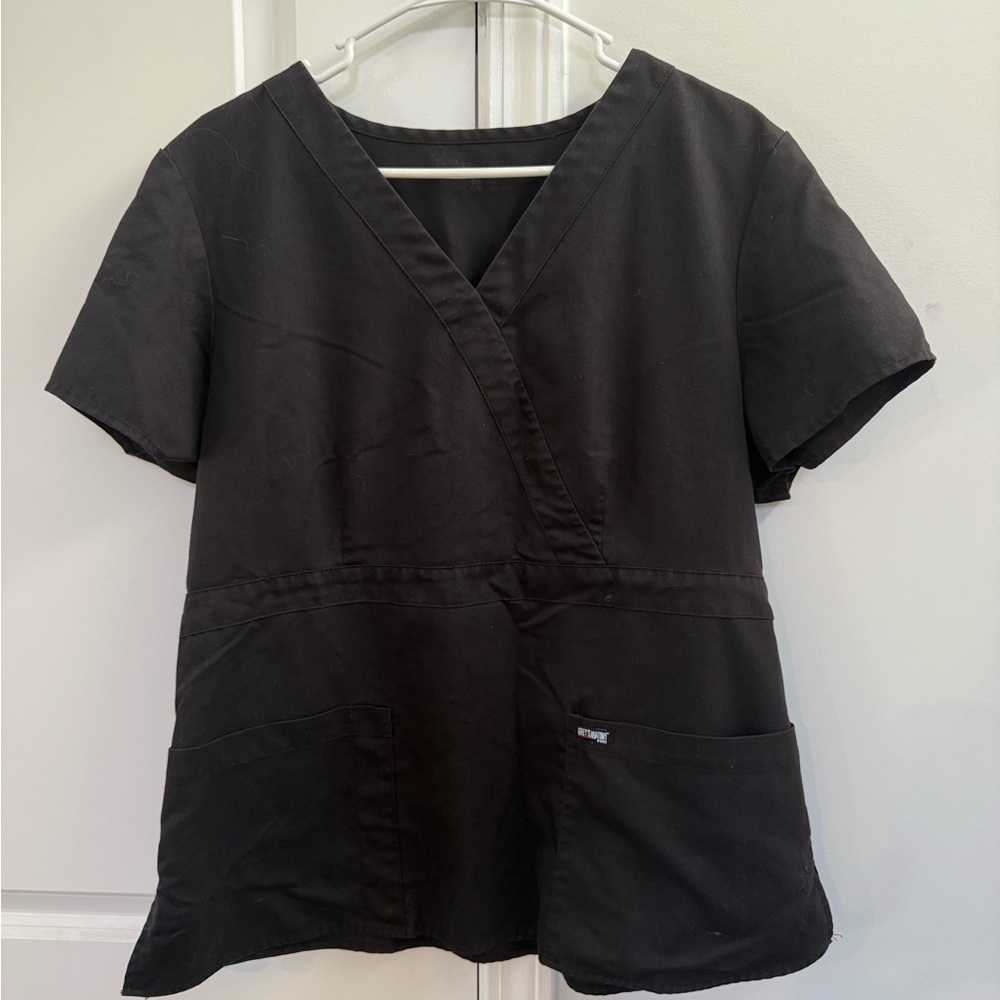 Grey's Anatomy Black Women's Crossover Scrub Top